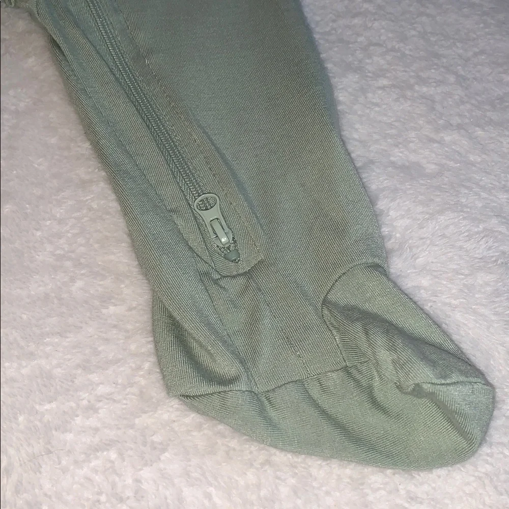 NWT Milkberry Sage Green Footie & Cap/Beanie 2pc. 6-9M